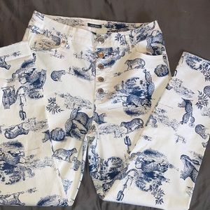 High waisted dress pants, size 10 , navy blue images and white pant